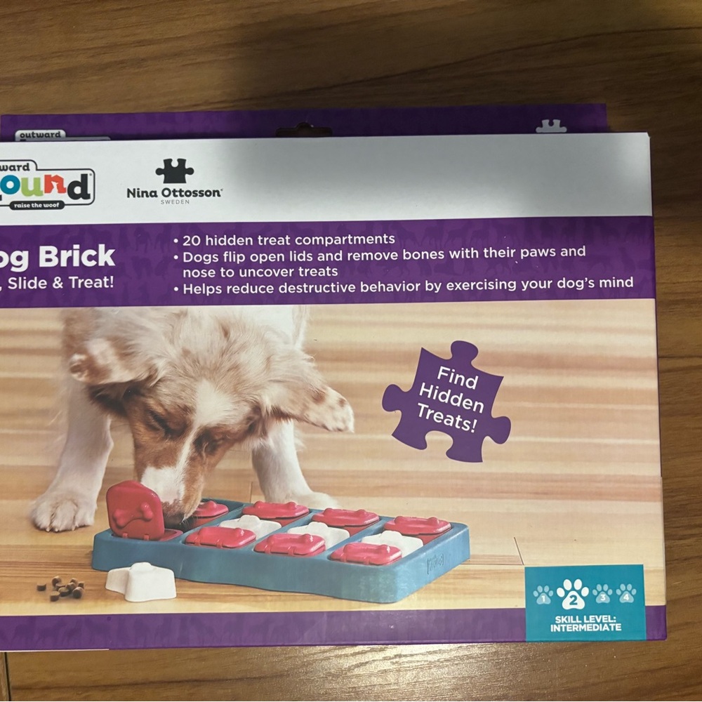 Outward Hound Interactive Dog Puzzle - Red and Blue